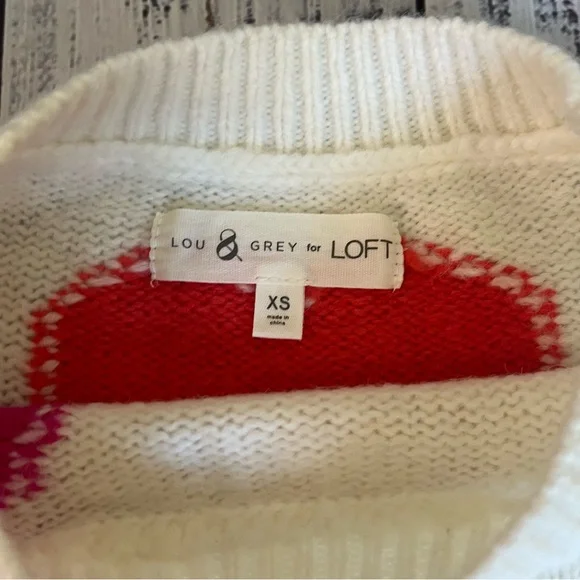 Lou & Grey For Loft Soft Heart Sweater Oversized Wool Blend Size XS - Picture 6 of 9